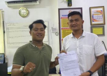 Perwakilan masyarakat Merangin resmi menyerahkan surat pemberitahuan aksi ke Polda Jambi, Rabu (29/10/2025).
