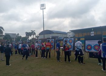 suasana Kejuaraan Panahan Provinsi Jambi 2025 di Stadion Persitaj Tanjung Jabung Barat. Minggu, 16 November 2025. (Dok: Rahmat)