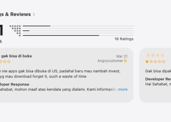 Tangkapan layar ulasan buruk pengguna aplikasi TRING! Pegadaian di App Store. (Dok: apple.store)