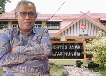 kolase foto Prof. Dr. Usman, S.H., M.H. dan Fakultas Hukum Unja. (Dok: Rahmat)