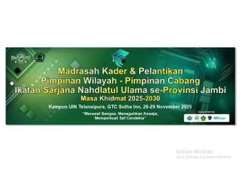 Flyer acara PW ISNU Jambi Gelar Madrasah Kader dan Pelantikan Se-Provinsi. (Dok: Istimewa)
