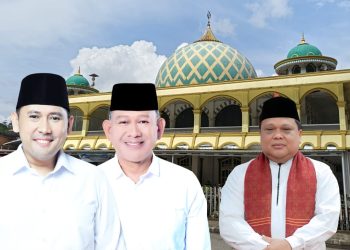 Sekretaris Daerah Kabupaten Merangin, Zulhifni, menyampaikan imbauan larangan petasan dan ajakan doa bersama pada malam Tahun Baru 2026, yang dipusatkan di Masjid Raya Al Istiqomah, Bangko. (Dok: Diskominfo Merangin)