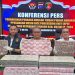 Kabid Humas Polda Kaltim Kombes Pol Yuliyanto bersama Dirreskrimsus Kombes Pol Dr. Bambang Yugo Pamungkas saat memaparkan perkembangan kasus dugaan korupsi pengadaan mesin RPU di Gedung Mahakam, Balikpapan, Rabu (3/12/2025). (Dok: Bidhumas Polda Kaltim)