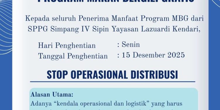 Pengumuman dari Badan Gizi Nasional. (Dok: Istimewa)