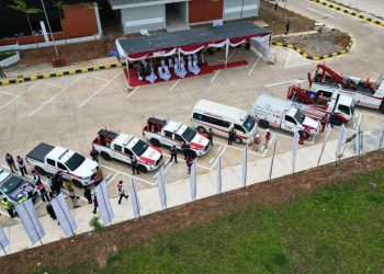 PT Hutama Karya (Persero) menggelar Apel Siaga Natal 2025 dan Tahun Baru 2026 di Rest Area KM 397 Jalur A Tol Palembang–Betung, Sumatra Selatan, Selasa (16/12/2025), (Dok: Hutama Karya)