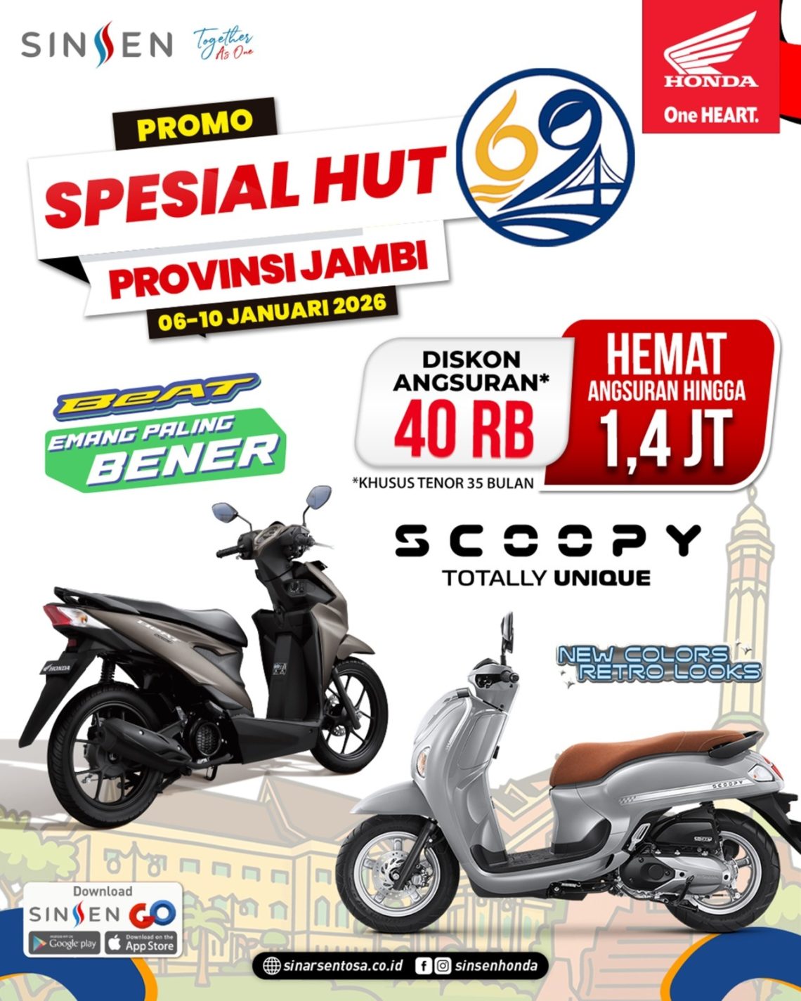 Promo kendaraan yang disuguhkan Honda Sinsen dalam momen HUT ke-69 Provinsi Jambi. (Dok: Sinar Sentosa Primatama)