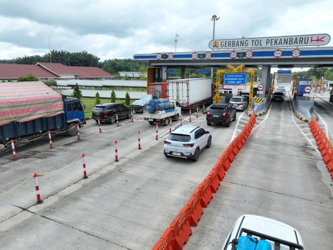 Salah satu ruas tol Trans Sumatera yang dilintasi kendaraan saat libur nataru. (Dok: Hutama Karya)