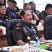 Kajati Jambi Sugeng Hariadi, S.H., M.H., bersama jajaran mengikuti Rapat Kerja Nasional Kejaksaan RI Tahun 2026 secara virtual dari Kejaksaan Tinggi Jambi, Selasa (13/1/2026).