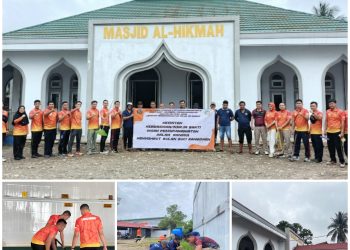 Petugas Lapas Bangko saat melakukan bakti sosial menjelang Ramadan. (Dok: Deno)