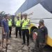 Satgas Preemtif Polda Jambi melakukan ramp check armada dan pemeriksaan dokumen sopir di pangkalan bus PO Jambi Transport Auto dalam rangka Operasi Keselamatan 2026.