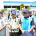 Dirut Jasa Raharja Muhammad Awaluddin bersama Kakorlantas Polri Irjen Pol Agus Suryonugroho dan Direktur Utama PT Jasa Marga Rivan A. Purwantono saat Apel Persiapan Pengamanan Lebaran 2026 di Traffic Information Center Wilayah Timur, Surabaya, Jawa Timur, Jumat (6/2/2026). (Dok. Humas JR)