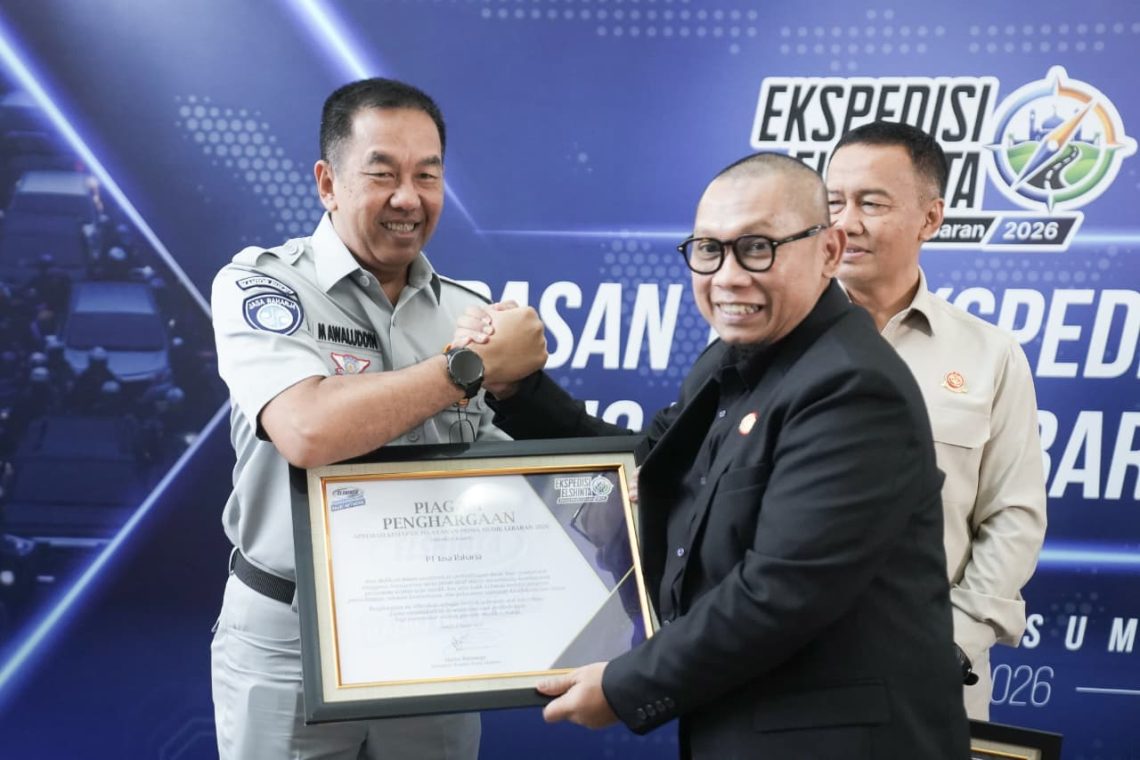 Direktur Utama Jasa Raharja Muhammad Awaluddin saat menghadiri kegiatan Pelepasan Tim Ekspedisi Elshinta Jelang Mudik Lebaran 2026 yang diselenggarakan pada hari ini (6/3/2026) di Gedung Korlantas Polri, Jakarta.