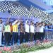 Sejumlah pejabat mengibarkan bendera saat pembukaan rekayasa lalu lintas one way nasional arus balik Idulfitri 2026 di Gerbang Tol Kalikangkung, Semarang, Jawa Tengah, Selasa (24/3/2026). (Dok. Humas JR Jambi)