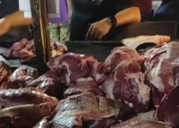 Toko daging di pasar Angso Duo Jambi