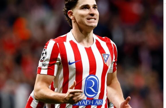Julian Alvarez usai mencetak gol ke gawang Arsenal di Semifinal Liga Champions (Dok: instagram @atleticodemadrid)