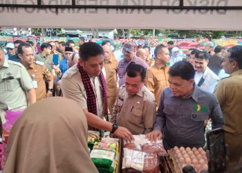 Gubernur Jambi Al Haris bersama Wakil Menteri Pertanian Sudaryono menghadiri pelantikan DPD Himpunan Kerukunan Tani Indonesia Provinsi Jambi di Muarojambi. (Dok: Rahmat)