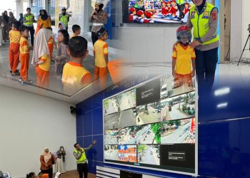 Keceriaan siswa-siswi TK Baiturrahman saat mengikuti program Polisi Sahabat Anak (POLSANAK) di Ditlantas Polda Jambi, Jumat (17/4/2026). (Dok: Alpin)