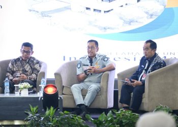 Direktur Utama Jasa Raharja Muhammad Awaluddin saat menjadi narasumber dalam Rapat Koordinasi Nasional Pengelolaan Pendapatan Daerah Tahun 2026 di Jakarta, Kamis (16/4/2026). (Dok.Humas JR)