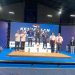 Lifter Jambi berpose usai meraih medali pada Kejuaraan Nasional Angkat Besi 2026 di Bandung, Jawa Barat. (Dok: Alpin)
