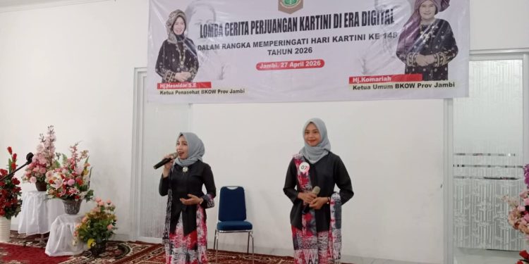salah satu peserta saat mengikuti lomba di Rumah Dinas Wakil Gubernur Jambi. (Dok: Arwani)