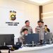 Wakapolda Jambi Brigjen Pol. B. Ali bersama pejabat utama saat membuka Rakernis SPKT dan melakukan pengecekan layanan Polri 110 di Gedung Siginjai, Rabu (29/4/2026). (Dok: Alpin)