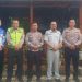 Perwakilan Jasa Raharja, Satlantas Polres Tebo, dan Dinas Perhubungan Kabupaten Tebo berfoto bersama usai menggelar Forum Lalu Lintas dan Angkutan Jalan (FLLAJ) di Tebo, Kamis (28/4/2026), (Dok. Humas JR)
