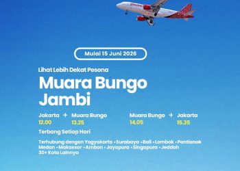 Maskapai Batik Air resmi membuka rute penerbangan langsung Jakarta–Muara Bungo mulai 15 Juni 2026 dengan frekuensi penerbangan setiap hari. (Dok: Marcom Batik Air)