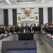 Wakil Ketua Umum KONI Jambi, AS Budianto saat melepas atlet karate Jambi jelang tampil di Kejuaraan Nasional (Kejurnas) Karate yang akan digelar di Bandung. (Dok: Alpin)
