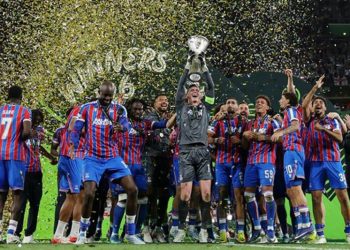 Pemain Crystal Palace merayakan kemenangan usai menaklukkan Rayo Vallecano 1-0 pada final Liga Conference 2025/26 di Leipzig Arena. (Dok: X/Conf_League)