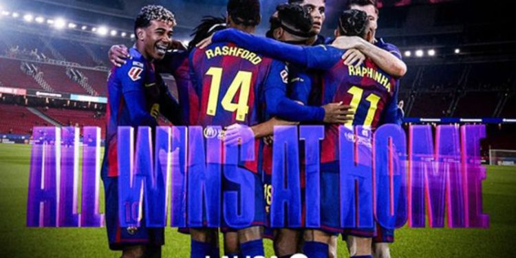 Barcelona menutup laga kandang terakhir musim ini dengan menekuk Real Betis 3-1 pada pekan ke-37 Liga Spanyol 2025/26 di Camp Nou pada Senin. (Dok: X/LaLiga)