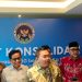 Wakil Kepala BGN Sony Sonjaya menyampaikan paparan terkait pelaksanaan Program Makan Bergizi Gratis (MBG) di Provinsi Jambi dalam konferensi pers di Hotel BW Luxury, Sabtu (2/5/2026). (Dok: Rahmat)