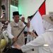 Wakil Gubernur Jambi dan Kepala Kanwil Kemenhaj Provinsi Jambi, Dr. H. Wahyudi Abdul Wahab, M.Fil.I saat melepas Petugas Penyelenggara Ibadah Haji (PPIH) Kloter BTH 20 bersiap mendampingi 444 jemaah calon haji asal Kota Jambi dan Muaro Jambi pada musim haji 2026. (Dok: Rahmat)