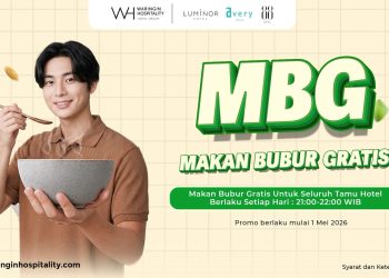 Sajian bubur gratis yang disediakan Luminor Hotel Jambi setiap pukul 21.00–22.00 WIB sebagai bagian dari program “MBG – Makan Bubur Gratis”. (Dok: Luminor Hotel Jambi)