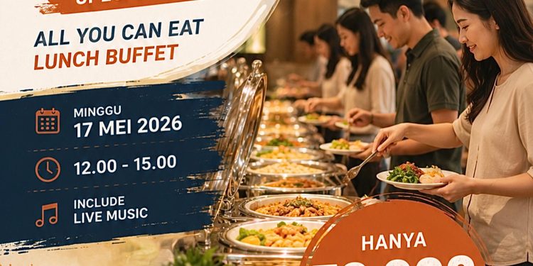 Suasana promo “Sunday Super Lunch MAKSIBAR” di Luminor Hotel Jambi Kebun Jeruk yang menghadirkan lebih dari 100 menu spesial dalam rangka HUT Kota Jambi ke-80. (Dok: Alpin)