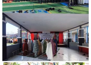 Petugas dan warga binaan Lapas Kelas IIB Sarolangun bersama-sama melaksanakan penyembelihan hewan kurban pada Hari Raya Iduladha 1447 H. (Dok: Humas Lapas Sarolangun)