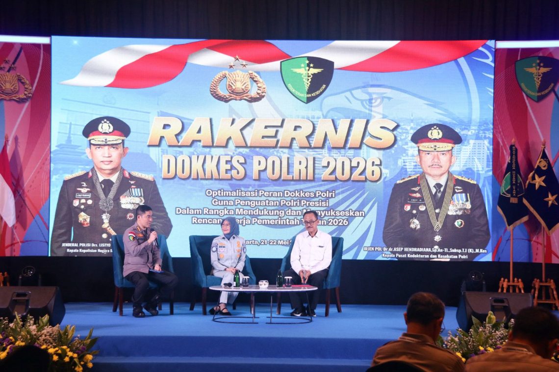 Direktur Hubungan Kelembagaan Jasa Raharja, Dewi Aryani Suzana saat menghadiri Rakernis Dokkes Polri 2026 di Jakarta. (Dok: Humas Jasa Raharja)