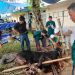 Manajemen dan karyawan PTPN IV Regional IV Jambi-Sumbar melaksanakan pemotongan hewan kurban sebanyak 7 ekor sapi dan 3 kambing usai Sholat Iduladha 1447 H di Region Office PTPN IV Regional IV, Rabu (27/5/2026). (Dok: Rahmat)