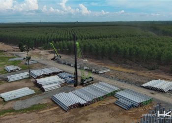 Progres pembangunan Jalan Tol Betung–Jambi Seksi 2A dan 2B yang diproyeksikan memangkas waktu tempuh perjalanan Sumatera Selatan menuju Jambi hingga separuh lebih cepat. (Dok: Hutama Karya Indonesia)