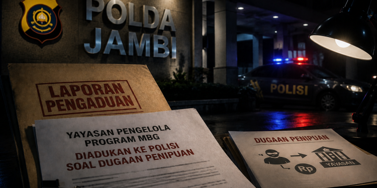 Polda Jambi tengah mendalami laporan dugaan pemalsuan dokumen yang menyeret yayasan pengelola program Makan Bergizi Gratis (MBG) di Jambi. (Dok: Gemini)
