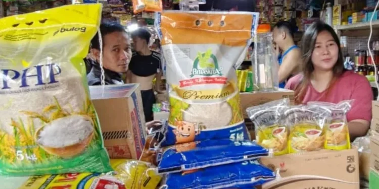 Penyaluran beras dan minyak kita di pasar sp2kp di Jambi (Dok: humas Bulog Jambi)