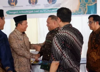 Bupati Muaro Jambibsaat sambut kedatangan tim asesor Kemenag ( Dok: Diskominfo Muaro Jambi )