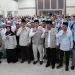 Menteri Haji dan Umrah RI KH. Mochamad Irfan Yusuf didampingi Wakil Gubernur Jambi Abdullah Sani menghadiri penyambutan jemaah haji Kloter BTH 20 di Asrama Haji Antara Jambi. (Dok: Rudi)