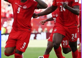 Penyerang Kanada Cyle Larin merayakan gol penyeimbang ke gawang Bosnia-Herzegovina pada laga Grup B Piala Dunia 2026 di Stadion BMO Field, Toronto. (Dok: instagram @fifaworldcup)