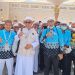 Jemaah haji Kloter BTH 22 asal Jambi bersiap memasuki Raudhah di Masjid Nabawi, Madinah. (Dok: Kemenhaj Jambi)