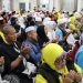 Kedatangan jemaah haji Kloter BTH 13 saat tiba di Asrama Haji Antara Jambi. (Dok: Rudi),