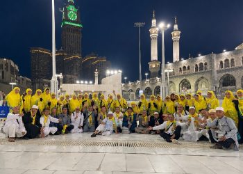 Jemaah haji asal Provinsi Jambi melaksanakan rangkaian Tawaf Ifadah di Masjidil Haram, Mekkah, sebagai penutup ibadah haji 1447 H/2026 M sebelum kembali ke Tanah Air. (Dok: Jambi.haji.go.id)