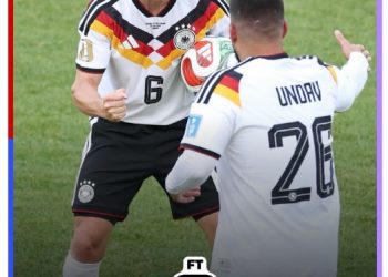 Pemain Jerman Deniz Undav merayakan gol kemenangan saat menghadapi Pantai Gading pada laga Grup E Piala Dunia 2026 di Stadion BMO Field, Toronto. (Dok: Instagram @fifaworldcup)