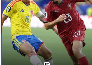 Pemain Portugal saat berebut bola dengan pemain Kolombia dalam laga terakhir Grup K Piala Dunia 2026 di Miami Stadium. (Dok: Instagram @fifaworldcup)