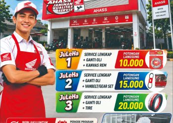 PT Sinar Sentosa Primatama (Sinsen) menghadirkan program JuLeHa (Juni Lebih Hemat di AHASS) yang berlaku di seluruh jaringan AHASS se-Provinsi Jambi mulai 8 hingga 30 Juni 2026. (Dok: Honda Sinsen)