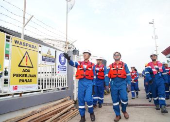 Manajemen PT Pertamina (Persero) bersama Pertamina Patra Niaga Regional Sumbagsel melakukan Management Walkthrough (MWT) di Fuel Terminal Jambi. (Dok: Marcom Pertamina Patra Niaga Sumbagsel)